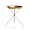 Hello Honey® 21" Brass Finish Art Deco Metal Folding Tray Table